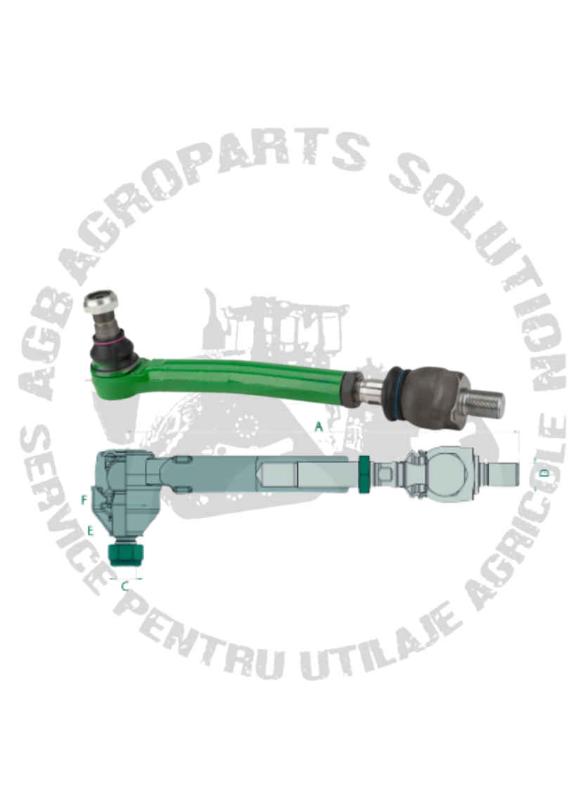 Ansamblu cap de bara si bieleta stanga punte ZF telescopic John Deere AZ71006 0501.007.558 0501007558