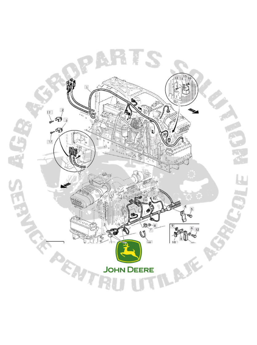 Instalatie electrica motor BOSCH VP44 John Deere AL158139