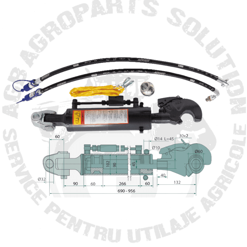 Tirant central hidraulic M36 cat.3 69-95 cm  20000225