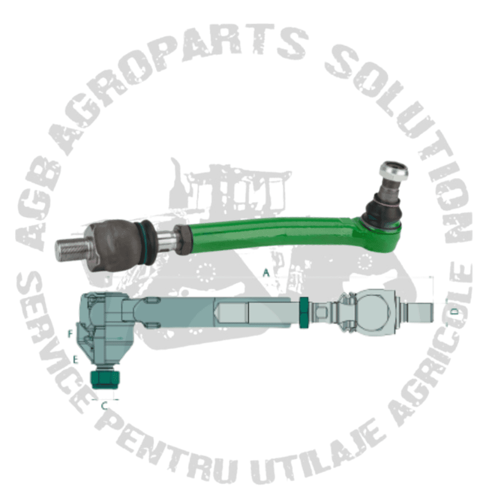 Ansamblu cap de bara si bieleta dreapta punte ZF telescopic John Deere AZ71005 0501.007.557 0501007557