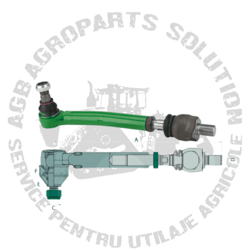 Ansamblu cap de bara si bieleta stanga punte ZF telescopic John Deere AZ71006 0501.007.558 0501007558