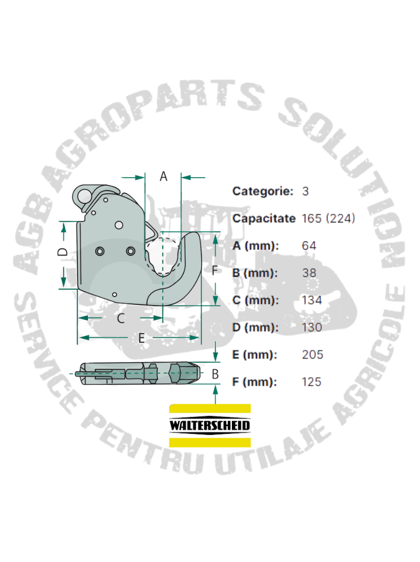 Carlig tirant CAT3 John Deere Walterscheid 1208556