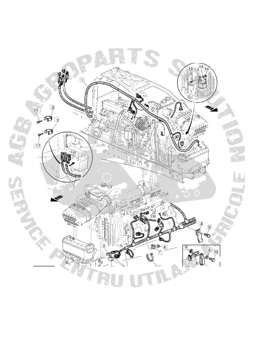 Instalatie electrica motor BOSCH VP44 John Deere AL158139