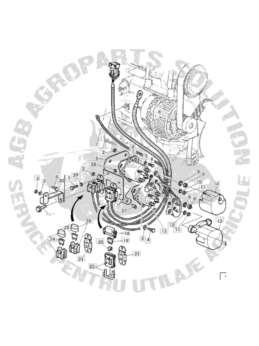 Instalatie electrica motor BOSCH VP44 John Deere AL160237